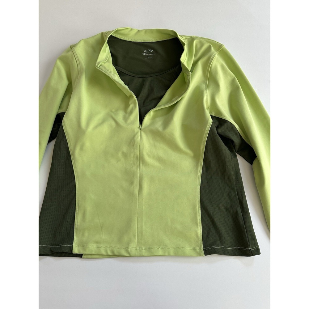Champion women's athletic long sleeve top built-in bra green size large